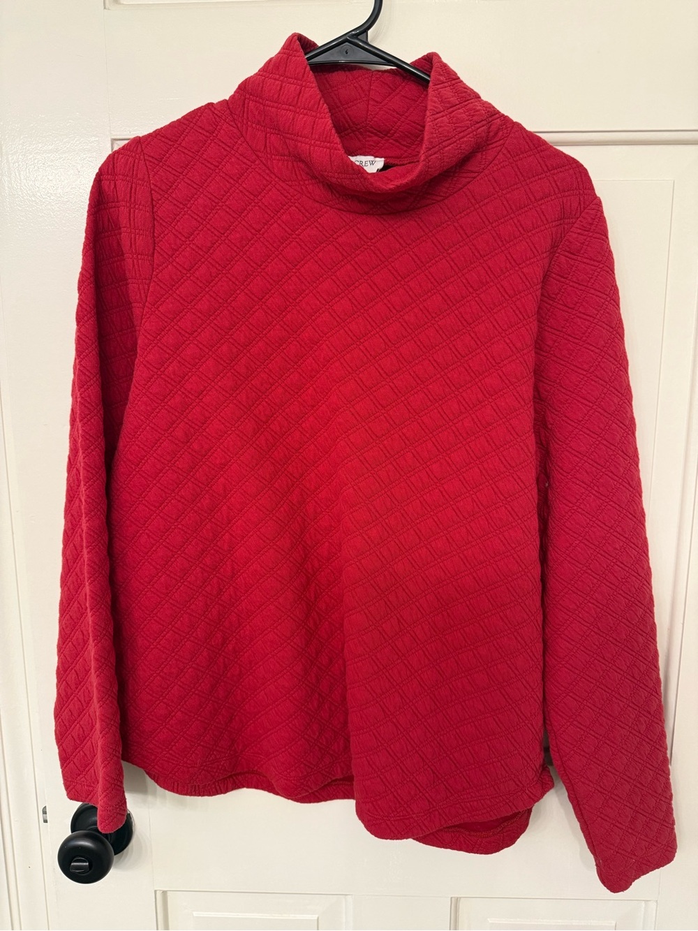 J. Crew Quilted Red Turtleneck Sweatshirt